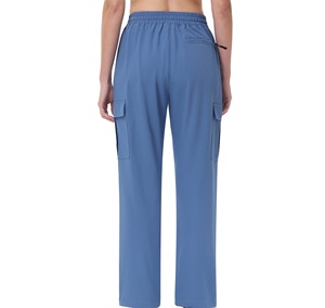 Women Black Cargo Pants Mid Waist Drawstring <b>Ankle</b>-Length Quick Dry Knitted Polyester Casual Spring Solid Color Regular Fit - Product Image 6