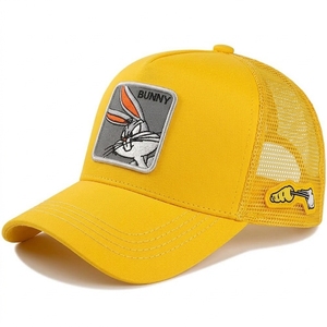 Bugs Bunny Embroidered Mesh Trucker <b>Hat</b> 6-Panel Adjustable Unisex Casual Cap Spring <b>Summer</b> Style - Product Image 3