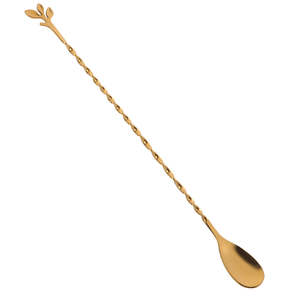 Cuillère de bar en laiton doré tendance, manche long torsadé, outils de bar personnalisés, design moderne - Product Image 3