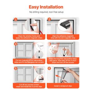 มุ้งลวดแม่เหล็ก ขนาด 58.27 x 39.17 นิ้ว  วัสดุ PVC ใยแก้ว  โครงสีขาว แถบแม่เหล็กสีดำ  แบบไม่มี D Wind - Product Image 3