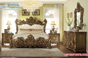 Ensemble de meubles de chambre à coucher en teck de qualité supérieure, finition noire moderne, ensemble de meubles de chambre à coucher Royal Maharaja au prix d'usine au Royaume-Uni - Product Image 4