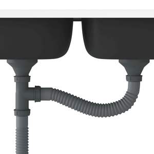 อ่างล้างจานสแตนเลสสีเงินแบบสองหลุม ขนาด 31.5"x23.6"x6.1" - Product Image 6