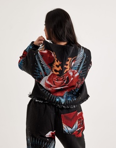 Conjunto de Sudadera con Capucha y Pantalones de Chándal para Gimnasio, Ropa de Invierno Personalizable Estilo Urbano, Chándal de Forro Polar con Estampado de Letras para Mujer, Top Regular, Un Conjunto - Product Image 2