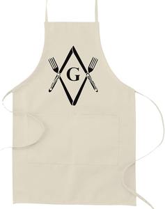 Delantal de Cocina Masónico con Diseño de Compás y Espadas - [Negro] Poliéster y Algodón Premium - Product Image 2