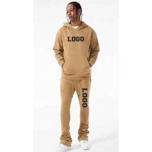 High Quality Flare Stacked Sweat Suit 100% Cotton Slim Fit Tracksuit Street Wear Tracksuit for <b>Men</b> tracksuit for <b>man</b> 100% cotton - Product Image 5