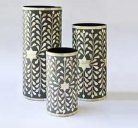Vases à fleurs modernes écologiques en bois avec incrustations florales, pots décoratifs d'intérieur en métal de style arabe, meilleurs pots pour plantes vertes