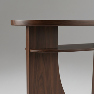 Table console, table d'appoint, table basse moderne en bois d'hévéa durable, MDF et placage de chêne, couleur marron - Product Image 6