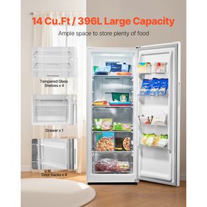 Congelatore Verticale Convertibile No-Frost da 14 Cu.Ft con Pannello di Controllo Temperatura e Allarme Apertura Porta Regolabile, Frigorifero di Marca [Nome del Marchio] - Product Image 3