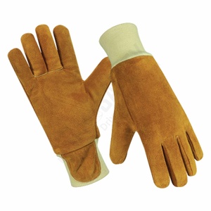 Gants de sécurité industriels jaunes en cuir de vachette pleine fleur, durables, antidérapants, anti-coupure, avec protection de poignet en aramide, résistants aux étincelles, à la chaleur et au feu - Product Image 1
