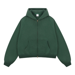 Sweat à capuche zippé en molleton épais de qualité supérieure, 230 grammes, coupe droite, personnalisé pour homme, imprimé automne, coupe courte - Product Image 1