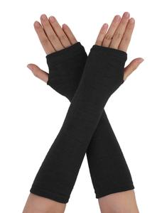 Manchons de bras tricotés noirs unisexes, protection anti-UV, manches longues pour adultes, absorbant la transpiration, pour la salle de sport - Product Image 1