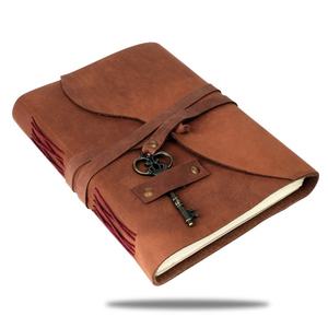 Antique Brass Key <b>Lock</b> Bound Genuine Leather Journal with Handmade Cotton White Paper Vintage Style <b>Diary</b> Notebook Writing - Product Image 5