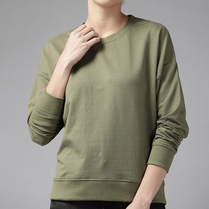 Sweat-shirts pour femmes à manches longues, coupe ajustée, design personnalisé, logo sur le devant, 100% coton molletonné, séchage rapide, écologiques, avec poches - Product Image 1
