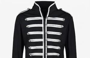 Chaqueta Vintage Negra Estilo Hussar para Hombre con Trenzas Blancas, Chaqueta Victoriana Steampunk Hecha a Mano - Product Image 4