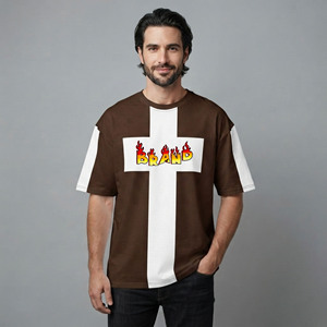 Camisetas de Hombre de Primera Calidad, 180 GSM, Casuales, Holgadas, Lisas, 100% Algodón, con Logotipo Personalizado Serigrafiado, Estilo Hip Hop, Transpirables - Product Image 1