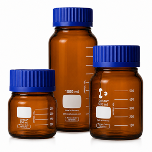 Botellas de Vidrio Ámbar de Boca Ancha de 250 ml, 500 ml y 1000 ml para Reactivos Químicos de Laboratorio y Uso Farmacéutico con Tapas de Rosca - Product Image 3