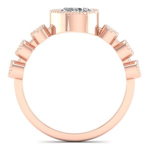 REYES Joyería Fina, Anillos de Compromiso de Plata de Ley 925 con Corte de Pera y Moissanita de 0.89 Quilates, Chapados en Oro Rosa de 14K y 18K, Joyería para Mujer - Product Image 4