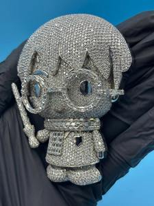Colgante de Hip Hop con Diseño de Dibujos Animados y Diamantes de Moissanita Personalizados en Plata 925, Colgante con Incrustaciones de Diamantes VVS para Uso Diario de Raperos - Product Image 2
