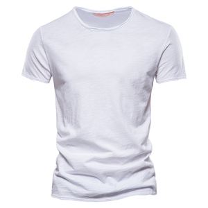 T-shirt décontracté pour homme à col en V, 100 % coton respirant, avec options personnalisables, manches courtes, pour l'été - Product Image 5