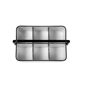 Distressed White Metal <b>Caddy</b> with 6 Compartments - Product Image 4