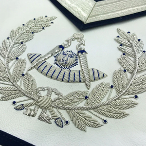 Delantal Masónico Bordado a Mano de Calidad Premium, Delantal de Maestro Masón de Logia Azul, Delantales Masónicos Blancos y Azules con el Mejor OEM 2026 - Product Image 2