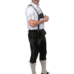 Últimas novedades en pantalones cortos de cuero para hombre, 100% cuero, logotipo personalizado, pantalones bávaros para hombre con servicio OEM, kneibund - Product Image 2