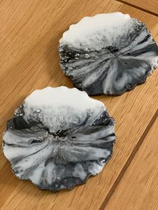 Handmade Resin <b>Coaster</b> <b>Set</b> With Colorful Abstract Design For Artistic Home Decor - Product Image 2