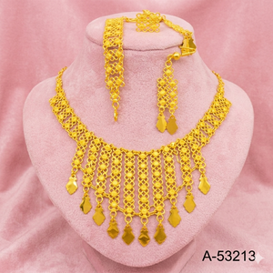 MOLL JEWELLERS Classic Traditional Zircon Jewelry Set Gold Silver Plated Necklace Earrings <b>for</b> Women Wedding Wear Trendy A-53216 - Product Image 4