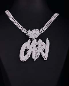 Colgante de Letra Personalizado de Plata de Ley 925 con Baño de Oro de 18k y Moissanita, Charm Inicial Iced Out, Joyería Hip Hop con Nombre Certificada - Product Image 2