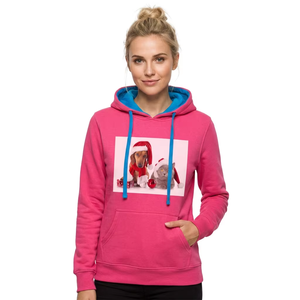 Sweat-shirt rose vintage anti-rétrécissement pour femme, imprimé Noël chien chat, en coton, décontracté, à manches longues, avec poches, pour l'hiver - Product Image 4