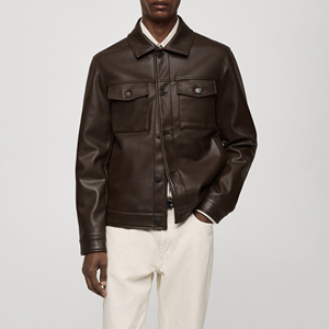 Veste en cuir décontractée pour hommes, logo personnalisé, vente en gros, design de créateur, tailles grandes, vestes pour hommes - Product Image 4