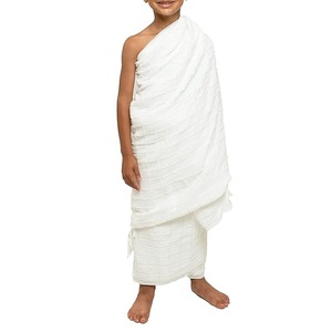 Nouvel ensemble Ihram pour enfants en pur coton 100% pour le Hajj et l'Omra, pour les prières, ensemble deux pièces pour hommes musulmans, tissu en serviette respirant, logo personnalisé - Product Image 4