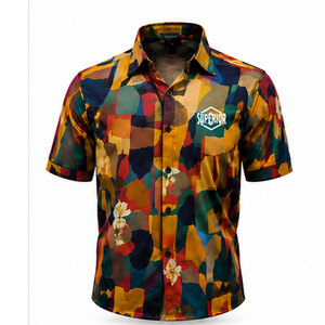 Camisa de Hombre Moderna con Estampado, Mezcla de Algodón, Corte Regular y Construcción Ligera y Transpirable - Product Image 1