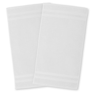 Ensemble de serviettes de bain en coton blanc, 2 pièces, rectangulaires, tissage uni, lavables en machine, pour usage domestique - Product Image 5