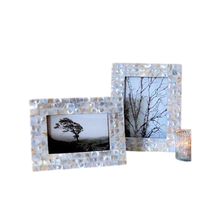 Handcrafted Mother of Pearl Photo <b>Frame</b> Wholesale <b>White</b> Mosaic MOP Picture <b>Frame</b> Tabletop Display Premium Custom Home Decoration - Product Image 5