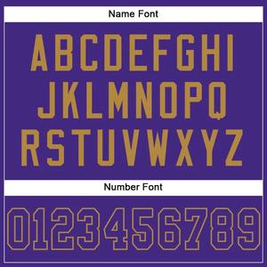 Maillot de football authentique en mesh violet et or vieilli, respirant, pour entraînement d'équipe de football américain, vêtements de sport - Product Image 3