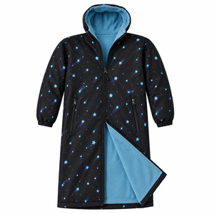 Unisex Swimming Parka <b>Waterproof</b> Windproof <b>Long</b> Coat Fleece Lined Swim Team Training <b>Jacket</b> High Quality Sublimated - Product Image 1