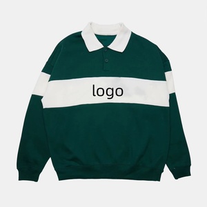Polo de Manga Larga para Hombre, Tejido, en Blanco y Negro, Estilo Casual, con Botones al Frente y Diseño con Logotipo - Product Image 2