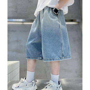 Custom Logo Acid Wash Denim Jorts Streetwear Baggy Fit Vintage Jean <b>Shorts</b> Manufacturer - Product Image 2