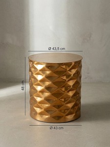 Soulful Space Modern <b>Round</b> Coffee <b>Table</b> With Hammered Finish 42 Cm Diameter Living Room Furniture Contemporary Design - Product Image 1