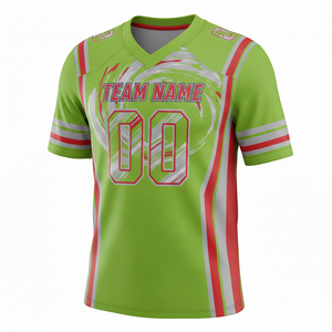 Camiseta de Práctica de Fútbol Americano Personalizada para Adultos, Manga Corta, Transpirable, Opción de Talla Grande, Cuello en V, 100% Poliéster - Product Image 4