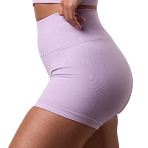 Shorts Deportivos de Cintura Alta Color Morado Claro para Mujer, Ropa Deportiva, Fitness, Entrenamiento, Ropa de Alto Rendimiento - Product Image 6