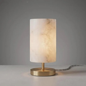 Modern Marble Table Lamp With Brass Base Rectangle Shape Indoor Home Decor Living Room Lighting Fixture - Product Image 3