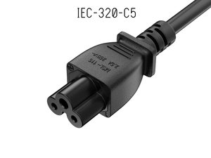 Câble d'alimentation SYONG durable 1,5 m EU 2 broches vers IEC 60320 C5, cordon d'alimentation en cuivre nu 0,5 mm pour ordinateurs portables, projecteurs, moniteurs, imprimantes, noir - Product Image 4