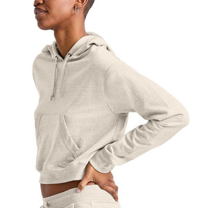 Sudadera Corta con Capucha de Color Liso Personalizada al por Mayor para Mujer, Top Corto con Capucha Fino para Otoño para Chicas, Sudadera Corta con Capucha para Mujer - Product Image 3