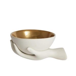 Blanc Main Style Luxe Plat Bols Hôtel Restaurants Fournitures Décoratif Vaisselle Bol Pas Cher Prix Personnalisé Bol Style Américain - Product Image 1