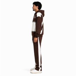Ensemble de survêtement graphique marron premium pour homme – Ensemble sweat à capuche et pantalon de jogging |   Ensemble deux pièces style streetwear racing - Product Image 5