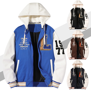 Autumn Winter Custom Men's Fashion Varisty <b>Jacket</b> Casual Zipper Hood Cotton-Filled Embroidered Pattern Made By TRIOTAKE INDUSTRY - Product Image 2