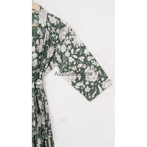 Magnifique Robe de Nuit Longue en Coton Imprimé Floral Numérique pour Femme, Col en V, Cordon de Serrage à l'Avant, Poches, Style Romantique Automne - Product Image 4