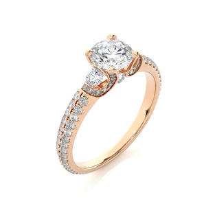CVD VVS Diamond Solitaire Gold Ring Split Shank Rose Gold Plated Diamond Moissanite Ring 925 Sterling Silver Anillos asequibles - Product Image 2